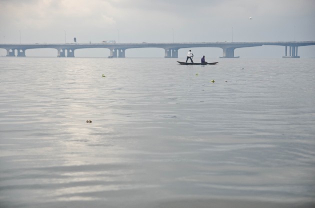 Community leaders said most of Makoko's men fish for a living, out in the Lagos Lagoon. Makoko is more than 100 years old, and has extended into the lagoon over time. (MPR Photo/Nate Minor)